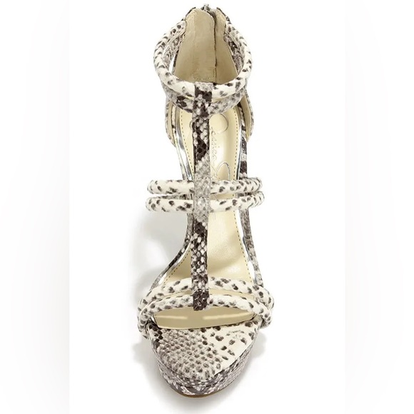 Jessica Simpson Solena Mojito Snakeskin Dress Sandals Size 8.5 NWOB - Picture 4 of 14